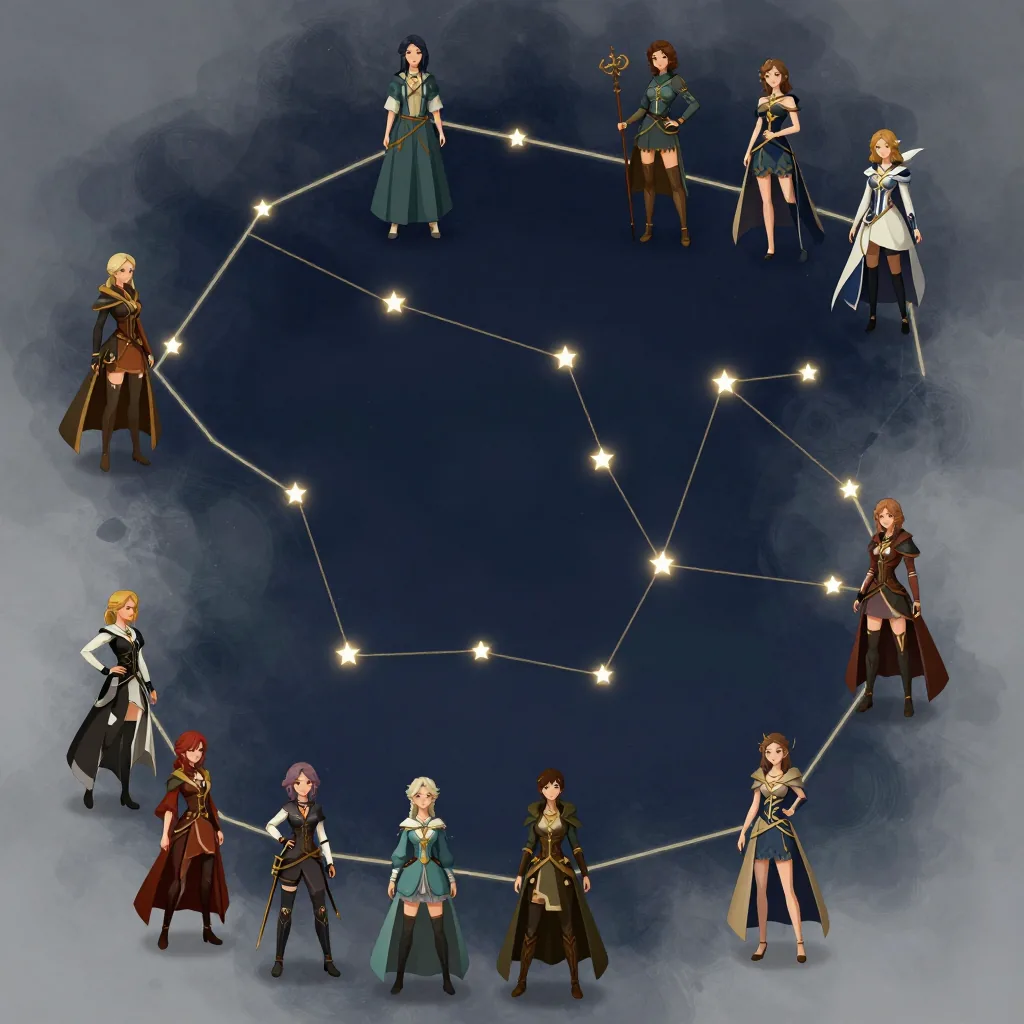 宿星の性別は原作に沿わせ、女性キャラクターは別の枠で描く